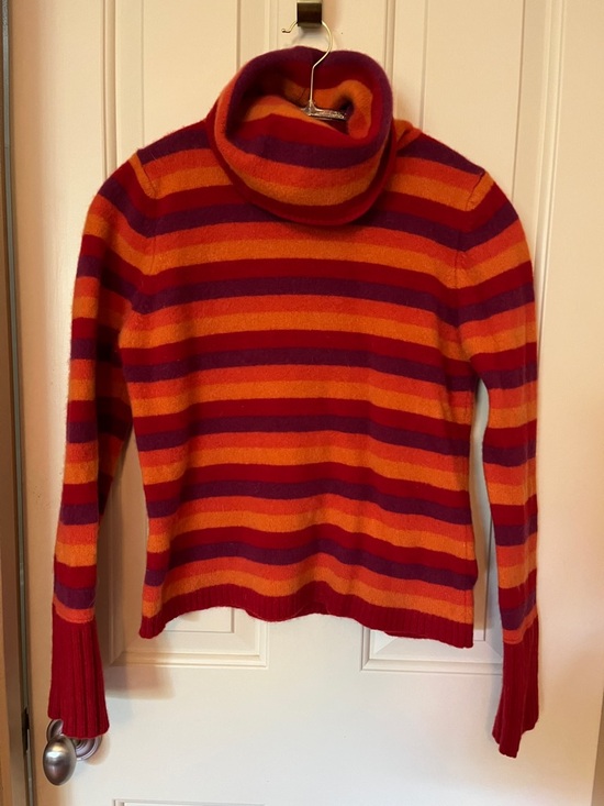 Old Navy Sweaters - Old Navy Striped Cowl Neck Sweater in Red, Orange & Purple